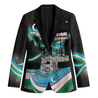 Uzbekistan Independence Day Blazer Freedom Snow Leopard Minaret Architecture Flag