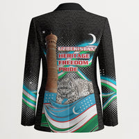 Uzbekistan Independence Day Blazer Freedom Snow Leopard Minaret Architecture Flag