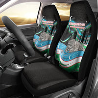 Uzbekistan Independence Day Car Seat Cover Freedom Snow Leopard Minaret Architecture Flag