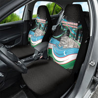Uzbekistan Independence Day Car Seat Cover Freedom Snow Leopard Minaret Architecture Flag