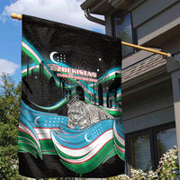 Uzbekistan Independence Day Garden Flag Freedom Snow Leopard Minaret Architecture Flag