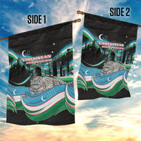 Uzbekistan Independence Day Garden Flag Freedom Snow Leopard Minaret Architecture Flag