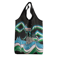 Uzbekistan Independence Day Grocery Bag Freedom Snow Leopard Minaret Architecture Flag