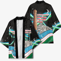 Uzbekistan Independence Day Kimono Freedom Snow Leopard Minaret Architecture Flag