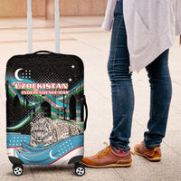 Uzbekistan Independence Day Luggage Cover Freedom Snow Leopard Minaret Architecture Flag