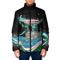 Uzbekistan Independence Day Padded Jacket Freedom Snow Leopard Minaret Architecture Flag