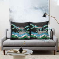 Uzbekistan Independence Day Pillow Cover Freedom Snow Leopard Minaret Architecture Flag