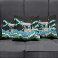Uzbekistan Independence Day Pillow Cover Freedom Snow Leopard Minaret Architecture Flag