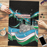 Uzbekistan Independence Day Puzzle Freedom Snow Leopard Minaret Architecture Flag