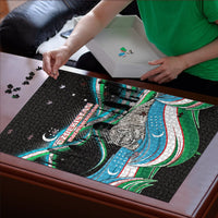 Uzbekistan Independence Day Puzzle Freedom Snow Leopard Minaret Architecture Flag