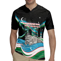 Uzbekistan Independence Day Rugby Jersey Freedom Snow Leopard Minaret Architecture Flag