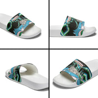 Uzbekistan Independence Day Slide Sandals Freedom Snow Leopard Minaret Architecture Flag