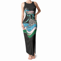 Uzbekistan Independence Day Tank Maxi Dress Freedom Snow Leopard Minaret Architecture Flag
