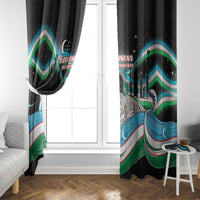 Uzbekistan Independence Day Window Curtain Freedom Snow Leopard Minaret Architecture Flag