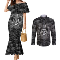 cowboy-skull-couples-matching-mermaid-dress-and-long-sleeve-button-shirts-cowboy-take-me-away