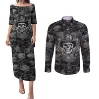 Cowboy Skull Couples Matching Puletasi Dress and Long Sleeve Button Shirts Cowboy Take Me Away - Wonder Print Shop