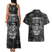 Cowboy Skull Couples Matching Tank Maxi Dress and Hawaiian Shirt Cowboy Take Me Away - Wonder Print Shop