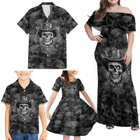 Cowboy Skull Family Matching Off Shoulder Maxi Dress and Hawaiian Shirt Cowboy Take Me Away - Wonder Print Shop