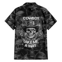 Cowboy Skull Family Matching Short Sleeve Bodycon Dress and Hawaiian Shirt Cowboy Take Me Away - Wonder Print Shop