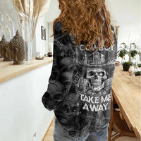 Cowboy Skull Women Casual Shirt Cowboy Take Me Away - Wonder Print Shop