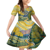 Vincent Van Gogh Skull Family Matching Mermaid Dress and Hawaiian Shirt - Wonder Print Shop