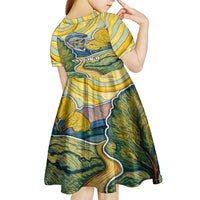 Vincent Van Gogh Skull Kid Short Sleeve Dress - Wonder Print Shop