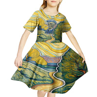 Vincent Van Gogh Skull Kid Short Sleeve Dress - Wonder Print Shop