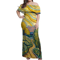 Vincent Van Gogh Skull Off Shoulder Maxi Dress - Wonder Print Shop