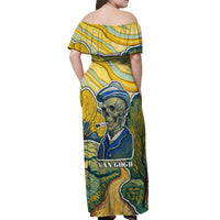 Vincent Van Gogh Skull Off Shoulder Maxi Dress - Wonder Print Shop