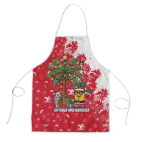 Antigua and Barbuda Christmas Apron with Santa Pineapple Palm Tree Parrot and Gift Design - Wonder Print Shop