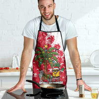 Antigua and Barbuda Christmas Apron with Santa Pineapple Palm Tree Parrot and Gift Design - Wonder Print Shop