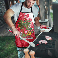 Antigua and Barbuda Christmas Apron with Santa Pineapple Palm Tree Parrot and Gift Design - Wonder Print Shop