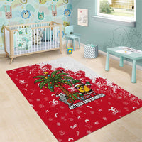 Antigua and Barbuda Christmas Area Rug with Santa Pineapple Palm Tree Parrot and Gift Design - Wonder Print Shop