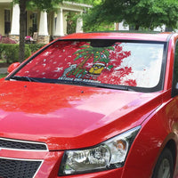 Antigua and Barbuda Christmas Auto Sun Shade with Santa Pineapple Palm Tree Parrot and Gift Design - Wonder Print Shop