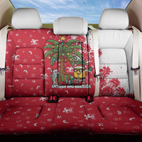 Antigua and Barbuda Christmas Back Car Seat Cover with Santa Pineapple Palm Tree Parrot and Gift Design - Wonder Print Shop