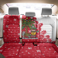 Antigua and Barbuda Christmas Back Car Seat Cover with Santa Pineapple Palm Tree Parrot and Gift Design - Wonder Print Shop