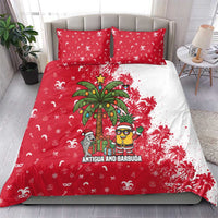 Antigua and Barbuda Christmas Bedding Set with Santa Pineapple Palm Tree Parrot and Gift Design - Wonder Print Shop