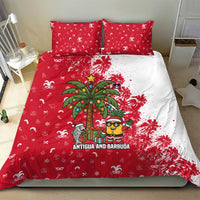 Antigua and Barbuda Christmas Bedding Set with Santa Pineapple Palm Tree Parrot and Gift Design - Wonder Print Shop