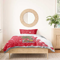 Antigua and Barbuda Christmas Bedding Set with Santa Pineapple Palm Tree Parrot and Gift Design - Wonder Print Shop