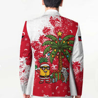Antigua and Barbuda Christmas Blazer with Santa Pineapple Palm Tree Parrot and Gift Design - Wonder Print Shop