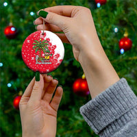 Antigua and Barbuda Christmas Ceramic Ornament with Santa Pineapple Palm Tree Parrot and Gift Design - Wonder Print Shop