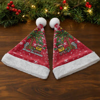 Antigua and Barbuda Christmas Santa Hat with Santa Pineapple Palm Tree Parrot and Gift Design - Wonder Print Shop