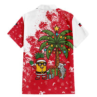Antigua and Barbuda Christmas Family Matching Mermaid Dress and Hawaiian Shirt with Santa Pineapple Palm Tree Parrot and Gift Design - Wonder Print Shop