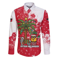 Antigua and Barbuda Christmas Family Matching Puletasi and Hawaiian Shirt with Santa Pineapple Palm Tree Parrot and Gift Design - Wonder Print Shop