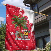 Antigua and Barbuda Christmas Garden Flag with Santa Pineapple Palm Tree Parrot and Gift Design - Wonder Print Shop