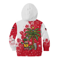 Antigua and Barbuda Christmas Kid Hoodie with Santa Pineapple Palm Tree Parrot and Gift Design - Wonder Print Shop