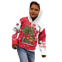 Antigua and Barbuda Christmas Kid Hoodie with Santa Pineapple Palm Tree Parrot and Gift Design - Wonder Print Shop