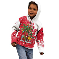 Antigua and Barbuda Christmas Kid Hoodie with Santa Pineapple Palm Tree Parrot and Gift Design - Wonder Print Shop