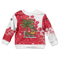 Antigua and Barbuda Christmas Kid Ugly Christmas Sweater with Santa Pineapple Palm Tree Parrot and Gift Design - Wonder Print Shop