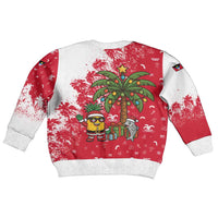 Antigua and Barbuda Christmas Kid Ugly Christmas Sweater with Santa Pineapple Palm Tree Parrot and Gift Design - Wonder Print Shop